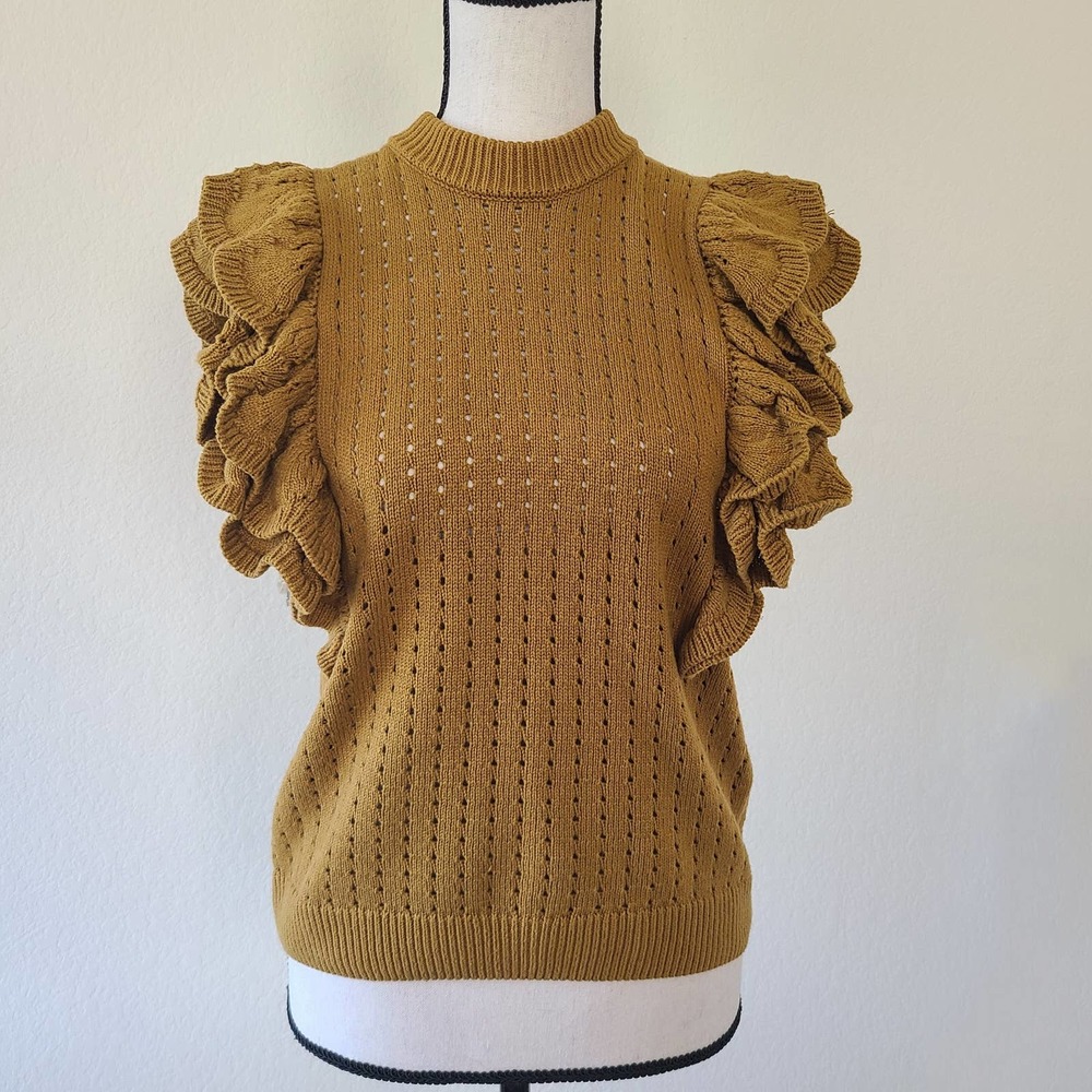 Who What Wear Sleeveless Sweater Mustard Small